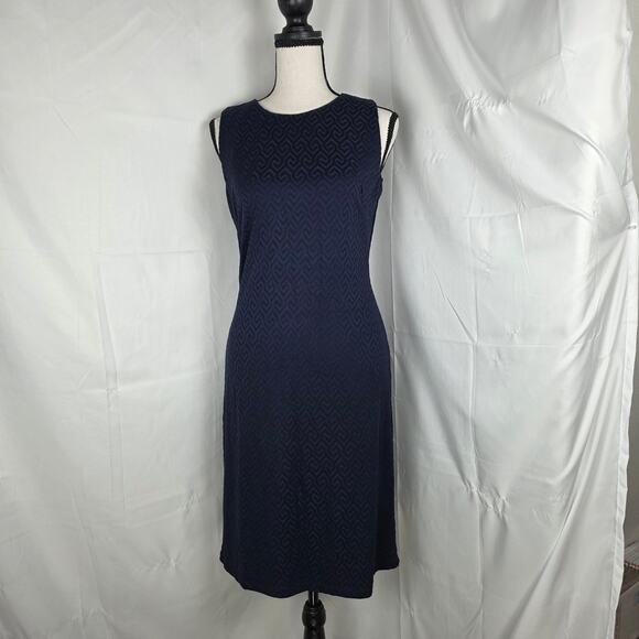 J.McLaughlin Sheath Dress Women XS Navy Textured Sleeveless Stretch Classic - Picture 1 of 12